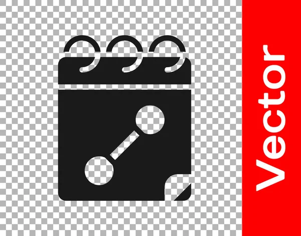 Black Calendar Fitness Symbol Isoliert Auf Transparentem Hintergrund Trainingsplan Vektor — Stockvektor