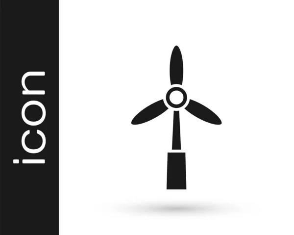 Schwarzes Windrad Symbol Isoliert Auf Weißem Hintergrund Windgenerator Schild Windmühle — Stockvektor