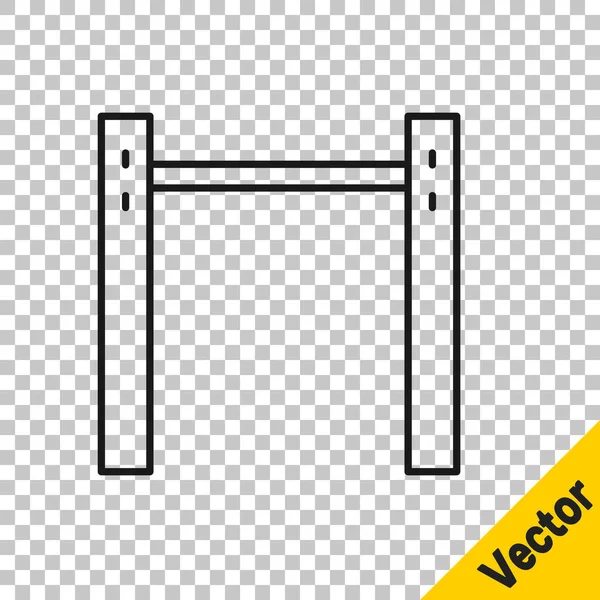 黑线运动水平杠图标孤立在透明的背景下 — 图库矢量图片