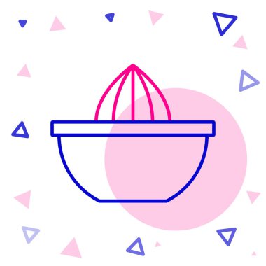 Citrus meyve sıkacağı simgesi beyaz arkaplanda izole edildi. Renkli taslak konsepti. Vektör.