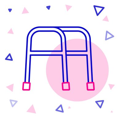 Beyaz arkaplanda engelli kişi simgesi için Line Walker izole edildi. Renkli taslak konsepti. Vektör.