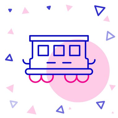 Hat yolcusu tren vagonları oyuncak ikonu beyaz arka planda izole edildi. Tren vagonu. Renkli taslak konsepti. Vektör.
