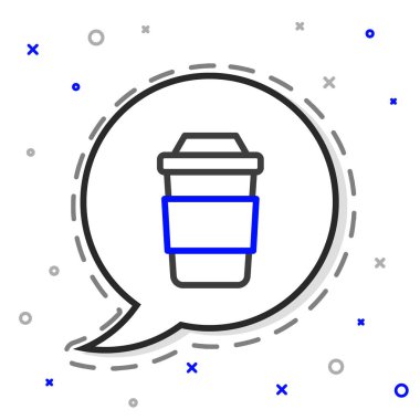 Beyaz arka planda izole edilmiş çizgi çay ikonu. Renkli taslak konsepti. Vektör.