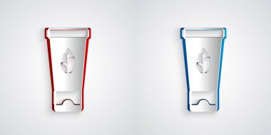 Kağıt kesiği Organik kozmetik simgesi izole edilmiş kağıt kesimi arka plan. Vücut bakım ürünleri. Kağıt sanatı tarzı. Vektör.