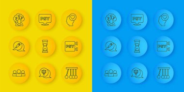 Kullanıcı Grubu Uyuşturucu Bağımlılığı Eski Kum Saati Psikolojisi Psişik Kafa üzerinde soru işareti olan Kırık Kalp ya da boşanma ve ikon. Vektör.