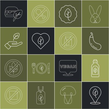 Vejetaryen yemek diyeti. Patlıcan şişesi. Patlıcan ya da yapraklar. Vektör.