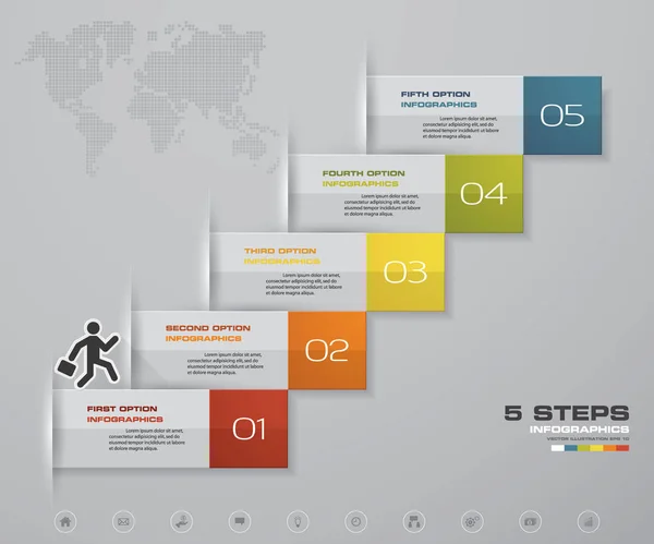 Steg Trappa Infographic Element För Presentation Eps — Stock vektor