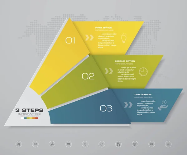 Stappen Piramide Met Vrije Ruimte Voor Tekst Elk Niveau Infographics — Stockvector