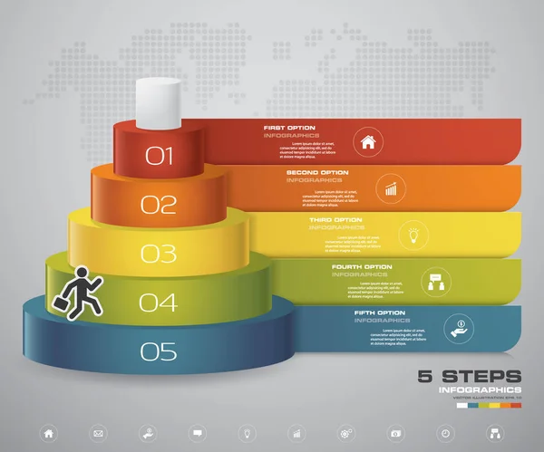 Stappen Lagen Diagram Eenvoudige Editable Abstract Ontwerpelement Eps10 — Stockvector