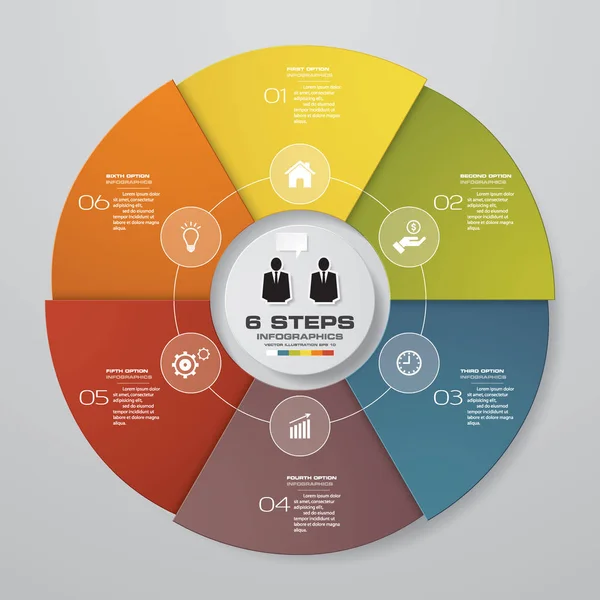 Moderna Steg Process Infografik För Enkel Redigeringsbar Cirkeldiagram Designelement Eps10 — Stock vektor