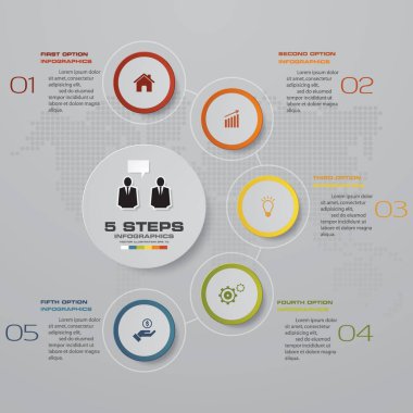 5 adımda basit ve düzenlenebilir Işlem grafik infographics öğesi. EPS 10.