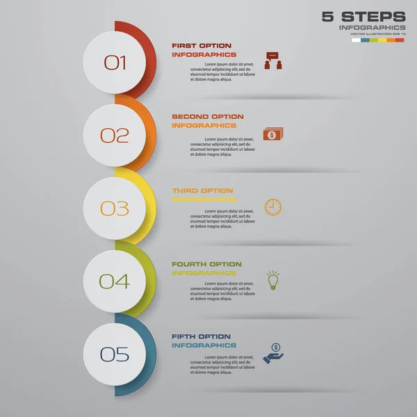 Steps Simple Editable Process Chart Infographics Element Eps — Stock Vector