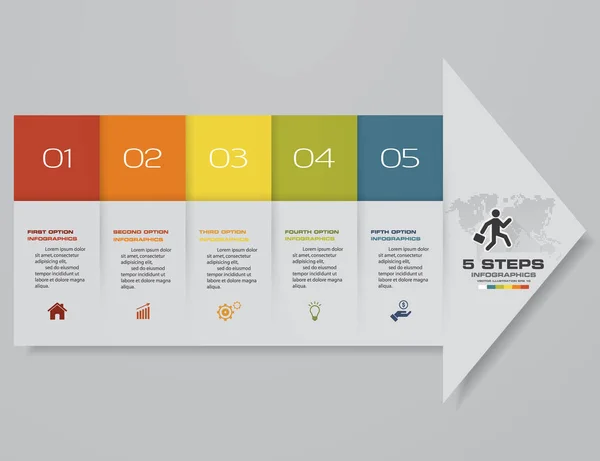 Passi Freccia Modello Infografics Tua Presentazione Eps — Vettoriale Stock