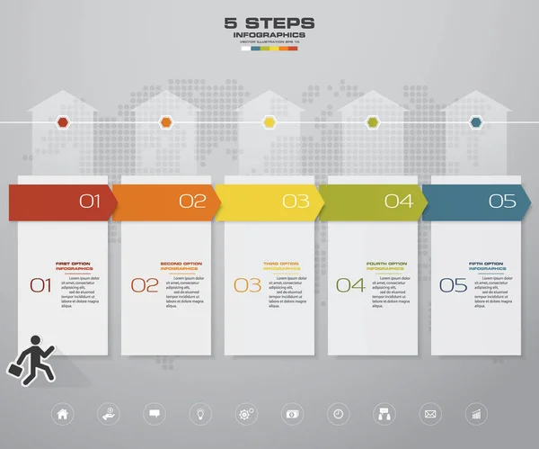 Steg Tidslinje Infographic Element Steg Infographic Vektor Banner Kan Användas — Stock vektor