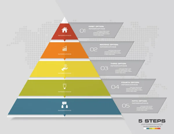 Steg Pyramid Med Ledigt Utrymme För Text Varje Nivå Infographics — Stock vektor
