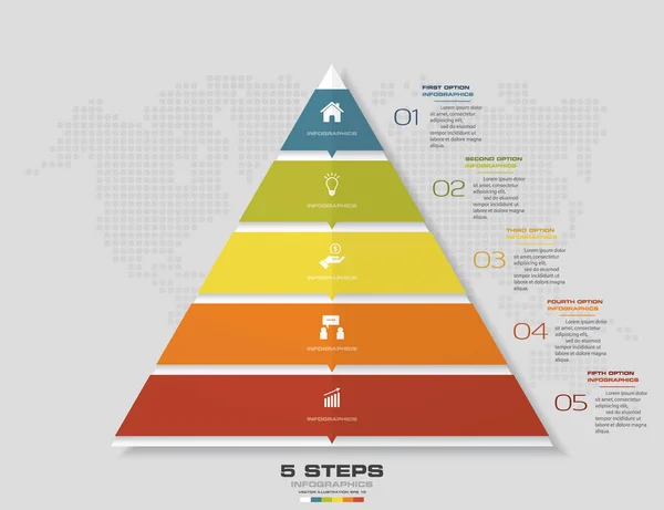 Kroků Pyramida Volným Místem Pro Text Každé Úrovni Infografika Prezentace — Stockový vektor