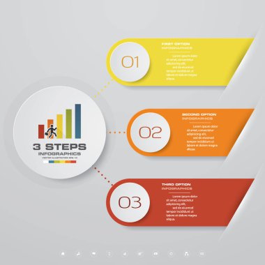 3 adımda basit ve düzenlenebilir Işlem grafik infographics öğesi. EPS 10.