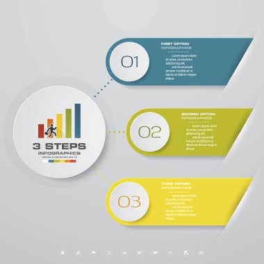 3 adımda basit ve düzenlenebilir Işlem grafik infographics öğesi. EPS 10.