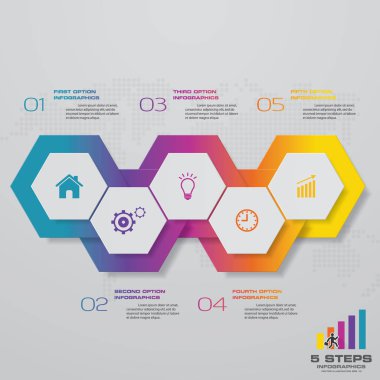 5 adım zaman çizelgesi Infographic öğesi. Infographic 5 adımlar, vektör afiş iş akışı düzenini, diyagram, sunum, eğitim veya herhangi bir numarası seçeneği için kullanılabilir. Eps10.