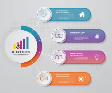 4 adımda basit ve düzenlenebilir Işlem grafik infographics öğesi. EPS 10.