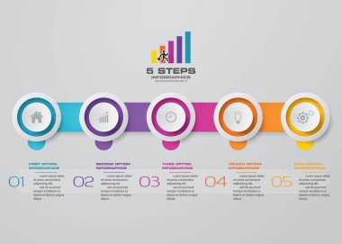 5 adım zaman çizelgesi Infographic öğesi. Infographic 5 adımlar, vektör afiş iş akışı düzenini, diyagram, sunum, eğitim veya herhangi bir numarası seçeneği için kullanılabilir. Eps10.