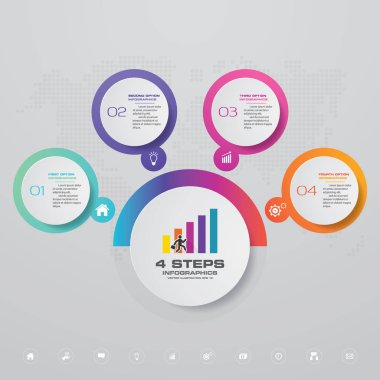 4 adımda basit ve düzenlenebilir Işlem grafik infographics öğesi. EPS 10.