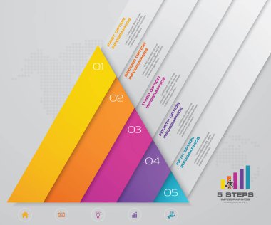 5 adım piramit her düzeyde metin için boş alan ile. infographics, sunuları veya reklam. Eps10.