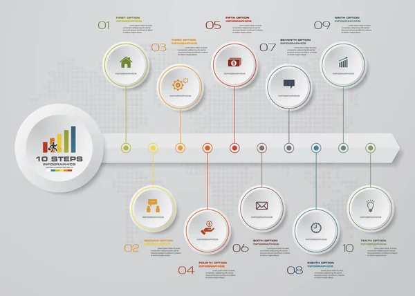 Lépés Infographics Elem Nyílra Sablon Diagram Bemutató — Stock Vector