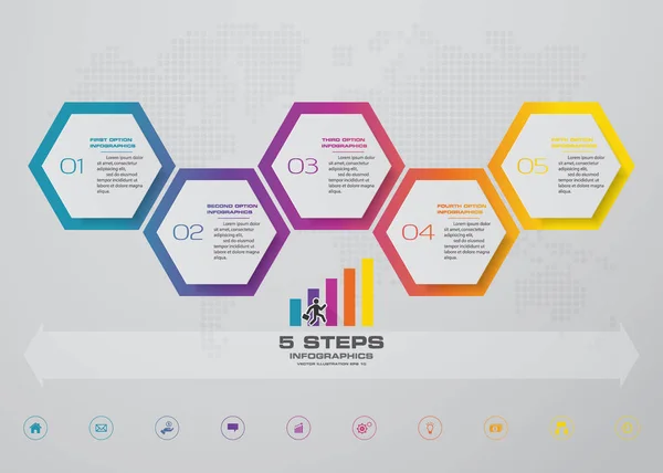 Steg Tidslinje Infographic Element Steg Infographic Vektor Banner Kan Användas — Stock vektor