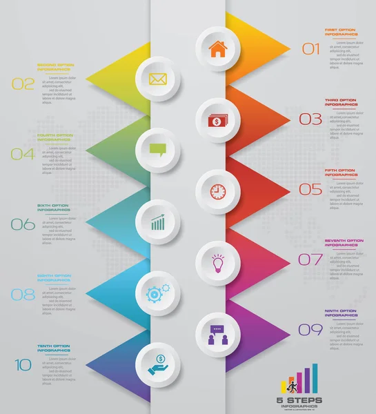 Kroků Časové Osy Infografika Element Kroky Infografiku Vektor Nápis Lze — Stockový vektor