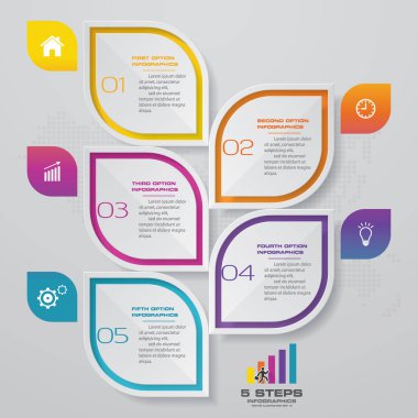 5 adımda basit ve düzenlenebilir Işlem grafik infographics öğesi. EPS 10.