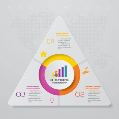 3 adımda basit ve düzenlenebilir Işlem grafik infographics öğesi. EPS 10.