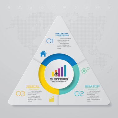 3 adımda basit ve düzenlenebilir Işlem grafik infographics öğesi. EPS 10.