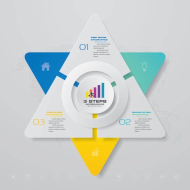 3 adımda basit ve düzenlenebilir Işlem grafik infographics öğesi. EPS 10.