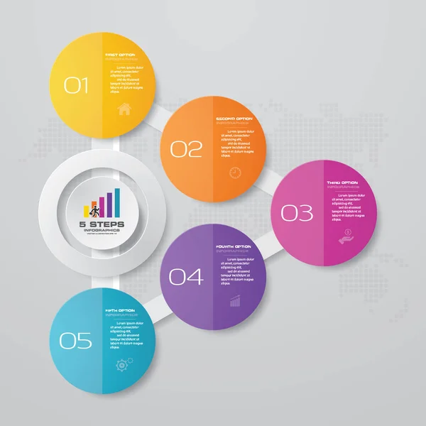 Adımda Basit Düzenlenebilir Işlem Grafik Infographics Öğesi Eps — Stok Vektör