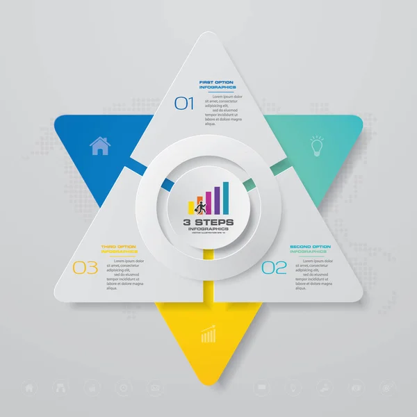 Lépés Egyszerű Szerkeszthető Folyamat Infographics Diagramelem Eps — Stock Vector