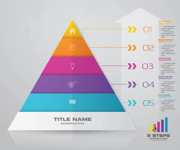 Stappen Piramide Met Vrije Ruimte Voor Tekst Elk Niveau Infographics — Stockvector