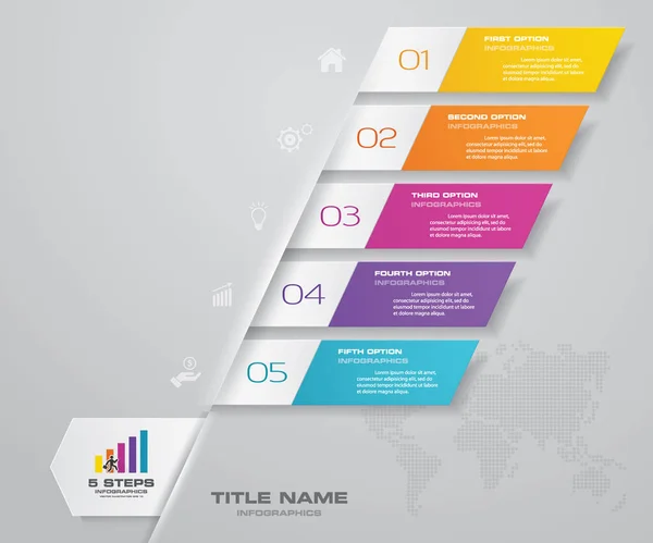 5 steps infographics chart design element. For data presentation.