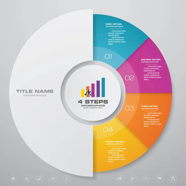Βήματα Του Κύκλου Διάγραμμα Infographics Στοιχεία Για Την Παρουσίαση Των — Διανυσματικό Αρχείο