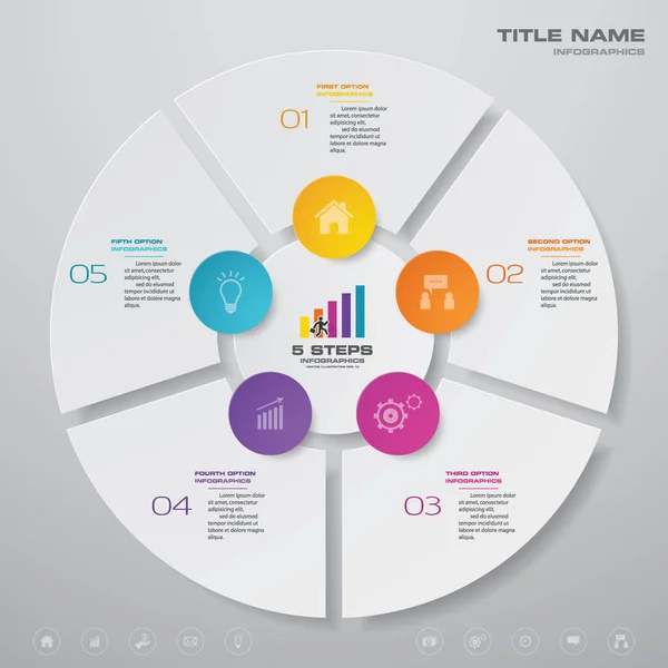 Kroků Cyklus Graf Infografické Prvky Pro Prezentaci Dat Eps Stock Ilustrace