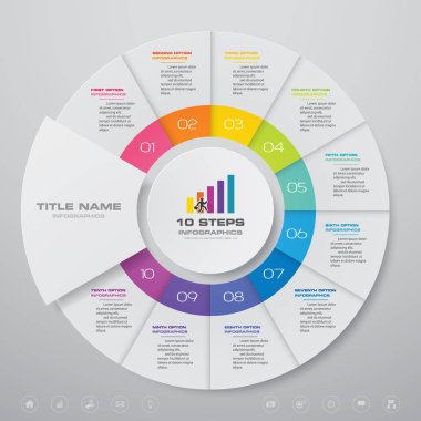 Veri sunumu için 10 adım grafik bilgisi elemanı. Eps 10.