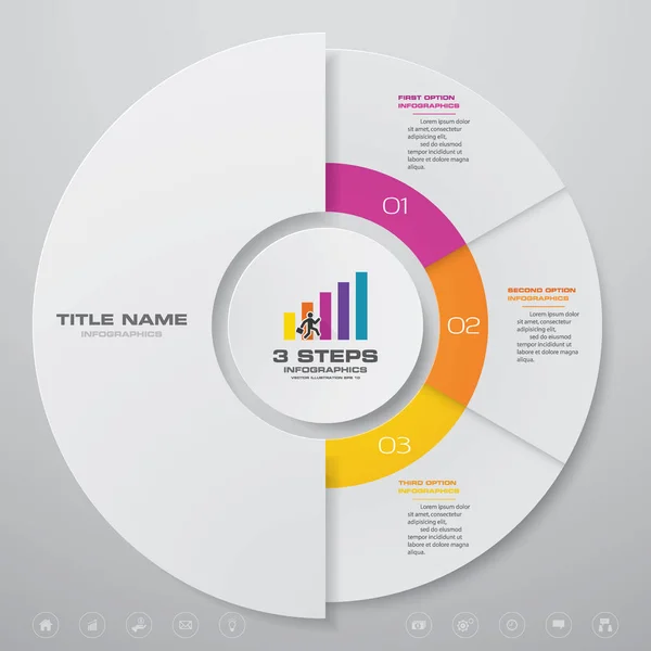 Βήματα Διάγραμμα Κύκλο Infographics Στοιχεία Για Την Παρουσίαση Των Δεδομένων — Διανυσματικό Αρχείο