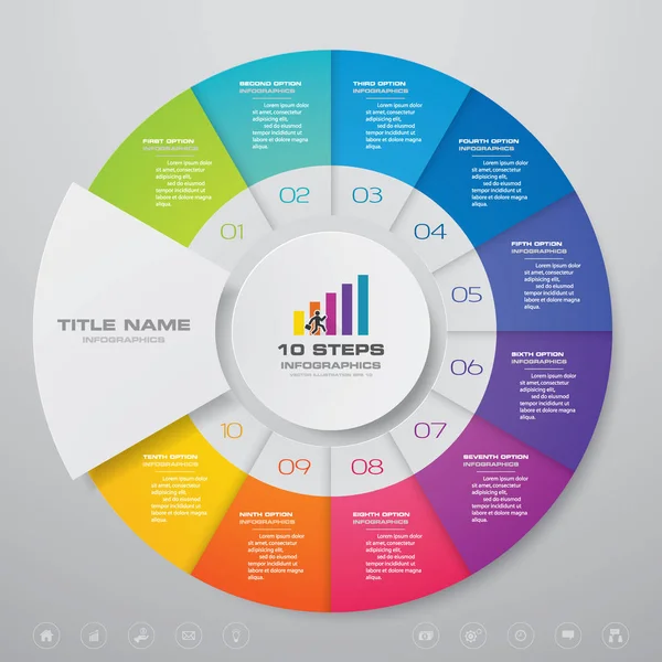 Steps Cycle Chart Infographics Elements Data Presentation Eps Royaltyfria illustrationer