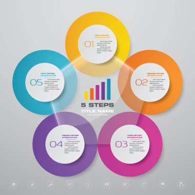 5 adım bilgi grafikleri tasarım elementi. Veri sunumu için.