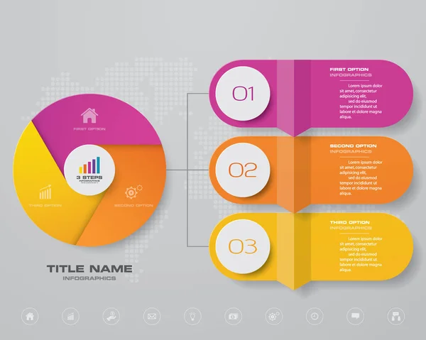 Kroky Infographics Chart Design Element Pro Prezentaci Dat — Stockový vektor