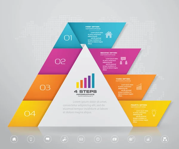 Piramide Gradini Con Spazio Libero Testo Ogni Livello Infografiche Presentazioni Vettoriale Stock