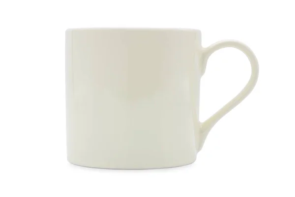 Caneca Cerâmica Branca Isolada Sobre Fundo Branco — Fotografia de Stock