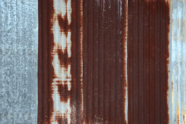 Rusty Zinc Roof Wall Use Fence Close Background — Stock Photo, Image