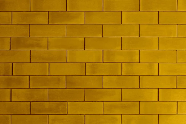 Goldene Metallische Ziegelwand Als Hintergrund Oder Tapete — Stockfoto