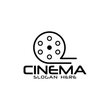 çizgi sinema logosu tasarım vektör şablonu